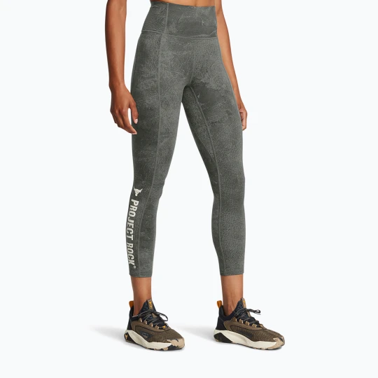 Zdjęcie produktu Legginsy treningowe damskie Under Armour Project Rock clay green / silt Szary