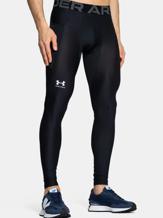 Zdjęcie produktu Legginsy treningowe męskie czarne Under Armour HeatGear Armour