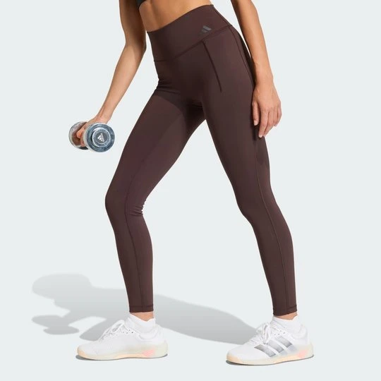 Zdjęcie produktu Legginsy treningowe Optime Workout Full Length Adidas Aurora Coffee