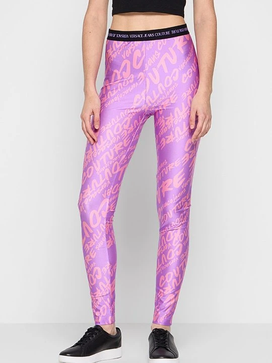Zdjęcie produktu Spodnie legginsy Versace Jeans Couture fioletowy