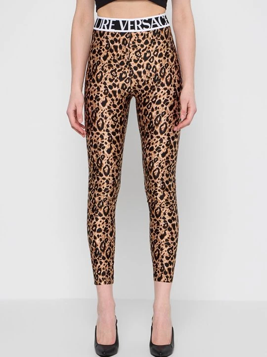 Zdjęcie produktu Spodnie legginsy Versace Jeans Couture brązowy