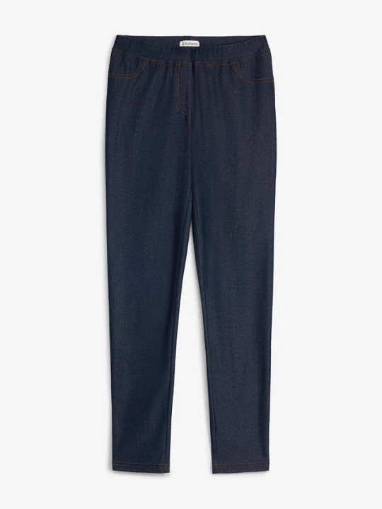 Zdjęcie produktu Legginsy w optyce jeansów BonPrix niebieski