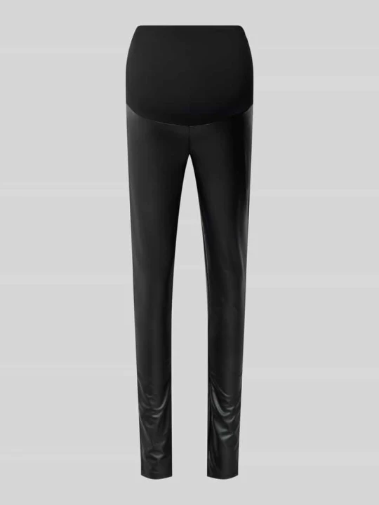 Zdjęcie produktu Legginsy z imitacji skóry model ‘SOYA’ Mamalicious Czarny