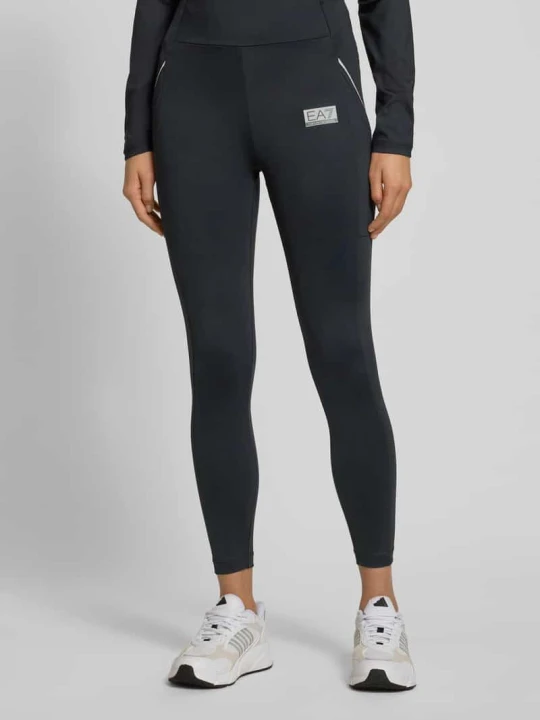 Zdjęcie produktu Legginsy z logo i elastycznym pasem EA7 Emporio Armani Czarny