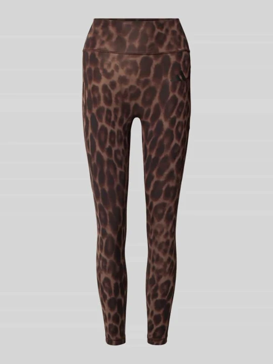Zdjęcie produktu Legginsy z nadrukiem z logo Adidas Ciemnobrązowy