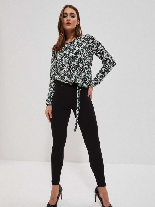 Zdjęcie produktu Legginsy z ozdobnym guzikiem czarne Moodo