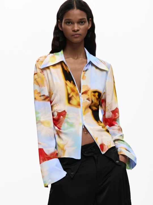 Zdjęcie produktu Lejąca koszula w kwiaty Desigual żółty
