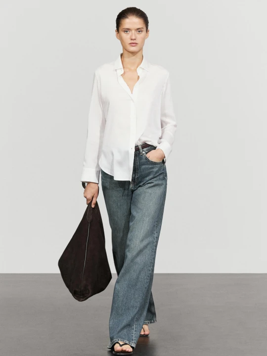 Zdjęcie produktu Lejąca Koszula Z Lyocellu - Biały - Massimo Dutti - Female