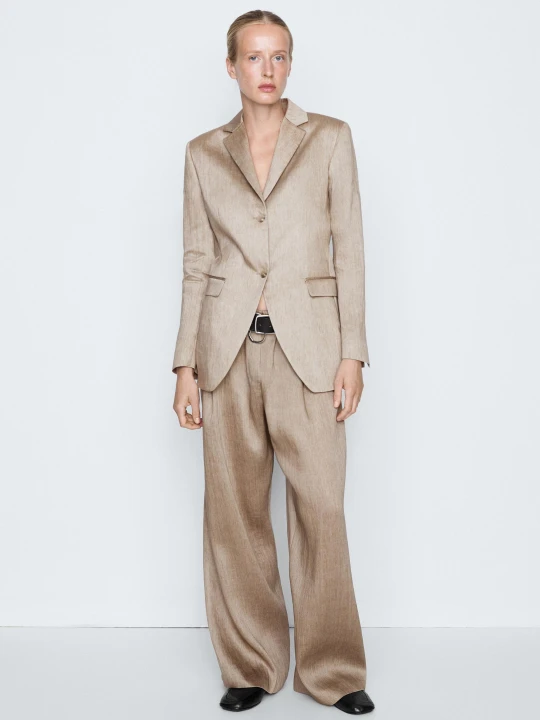 Zdjęcie produktu Lejąca Satynowa Marynarka – Studio - Popielaty - Massimo Dutti - Female
