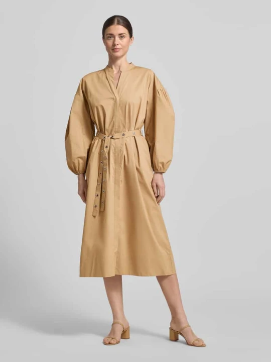 Zdjęcie produktu Lejąca sukienka casualowa z czystej bawełny model 'C_DELLYS' Boss Beżowy