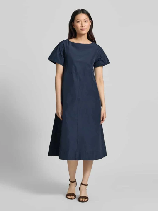 Zdjęcie produktu Lejąca sukienka casualowa z dodatkiem bawełny model 'PIOPPO' Weekend Max Mara Ciemnoniebieski