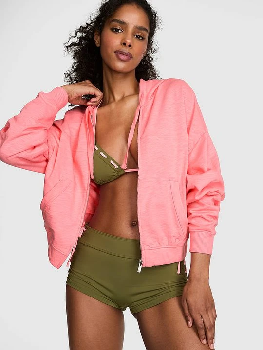 Zdjęcie produktu Lekka bluza z kapturem na zamek Victoria's Secret Różowy