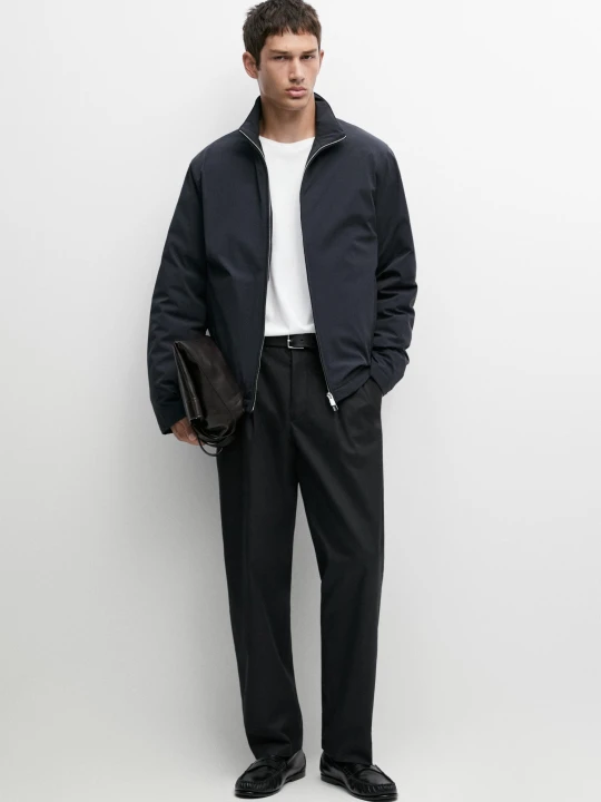 Zdjęcie produktu Lekka Pikowana Kurtka Bomberka - Jasnoniebieski - Massimo Dutti - Male