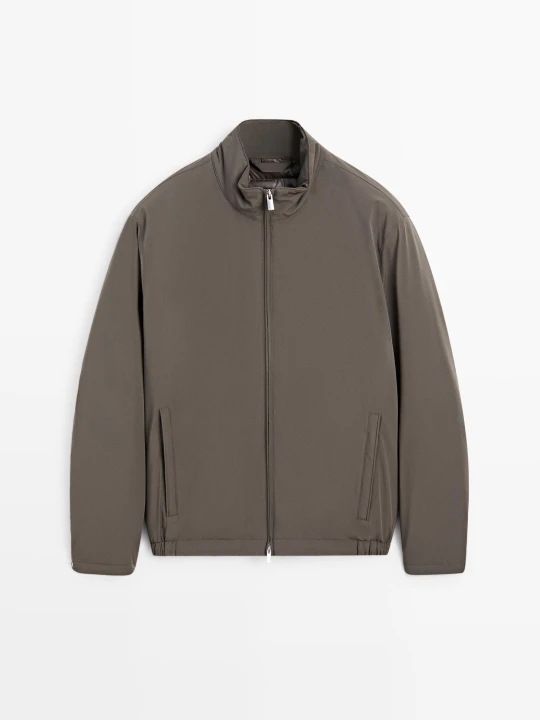 Zdjęcie produktu Lekka Pikowana Kurtka Bomberka - Khaki - Massimo Dutti - Male