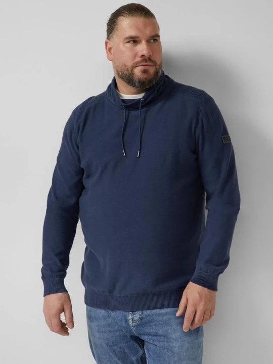Zdjęcie produktu Lekki sweter ze stójką i logo s.Oliver niebieski