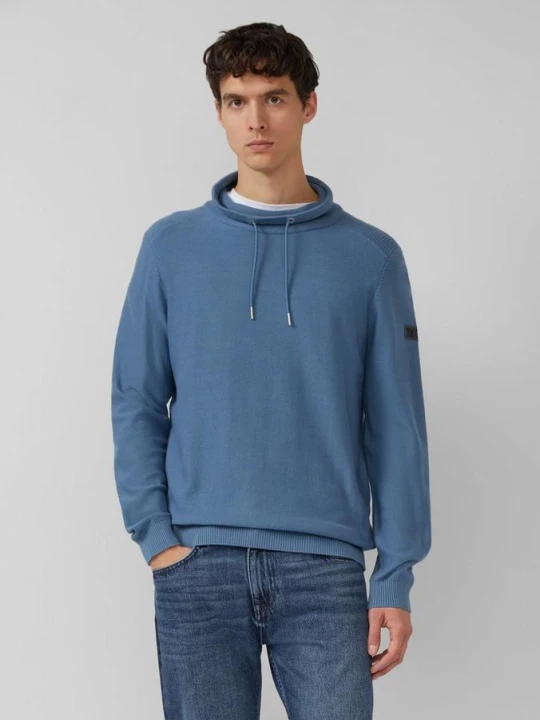 Zdjęcie produktu Lekki sweter ze stójką i logo s.Oliver niebieski