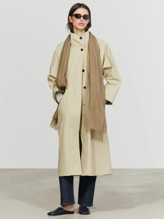 Zdjęcie produktu Lekki Szal Ze 100% Wełny - Toffee - Massimo Dutti - Female