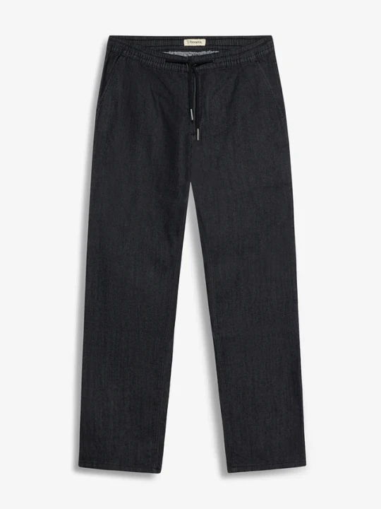 Zdjęcie produktu Lekkie jeansy z gumką w talii, regular fit, straight BonPrix czarny
