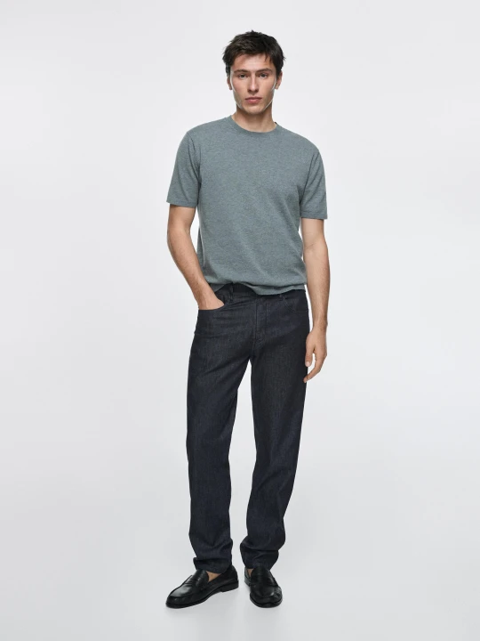 Zdjęcie produktu Lekkie Spodnie Jeansowe Tapered Fit - Granatowy - Massimo Dutti - Male
