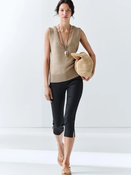 Zdjęcie produktu Lekkie Spodnie Z Domieszką Lnu - Granatowy - Massimo Dutti - Female