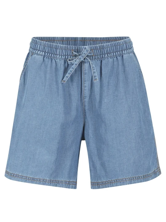 Zdjęcie produktu Lekkie szorty z denimu z lnem BonPrix niebieski
