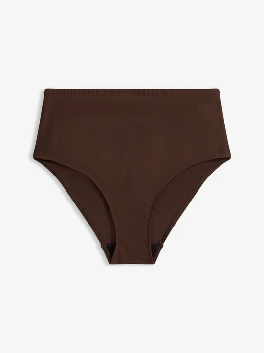 Zdjęcie produktu Lekko modelujące sylwetkę figi bikini z wysokim stanem BonPrix brązowy