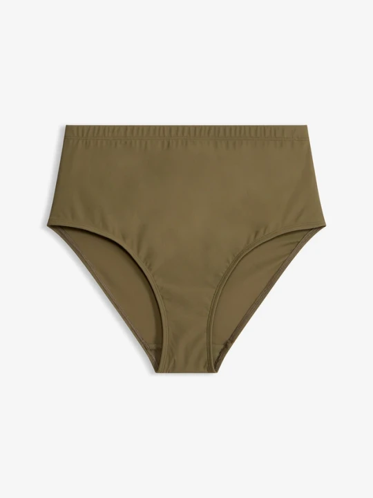 Zdjęcie produktu Lekko modelujące sylwetkę figi bikini z wysokim stanem BonPrix zielony