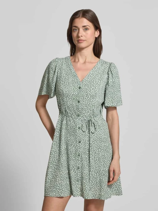 Zdjęcie produktu Lekko rozkloszowana sukienka mini z czystej wiskozy model 'ALBA' Vero Moda Miętowy