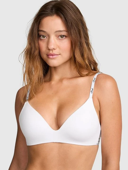 Zdjęcie produktu PINK WEAR EVERYWHERE Lekko usztywniany biustonosz bez fiszbin Wear Everywhere Victoria's Secret Biały