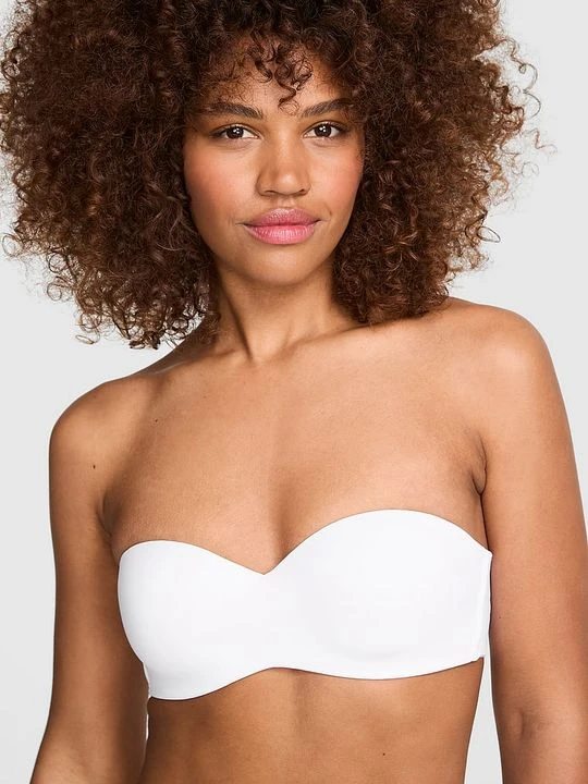 Zdjęcie produktu PINK WEAR EVERYWHERE Lekko usztywniany biustonosz Wear Everywhere bez ramiączek Victoria's Secret Biały