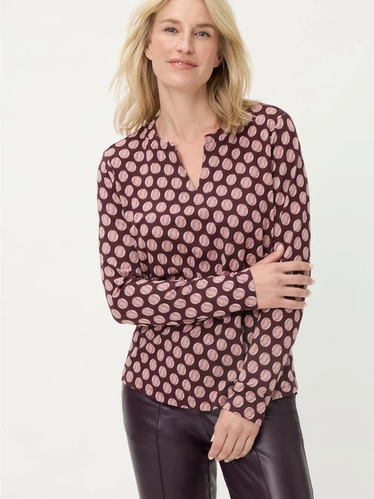 Zdjęcie produktu LENZING™ ECOVERO™ Bluzka damska Hannah z geometrycznym wzorem – Liaison en Vogue Olsen