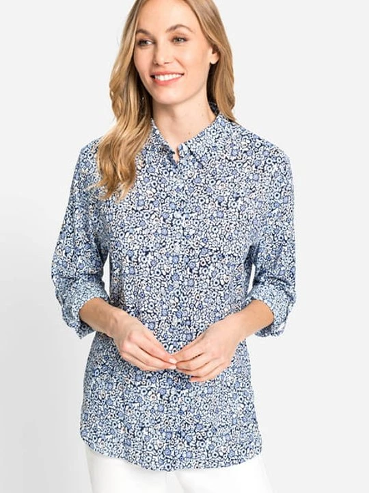 Zdjęcie produktu LENZING™ ECOVERO™ Koszula damska z printem w kwiaty - Basic Olsen