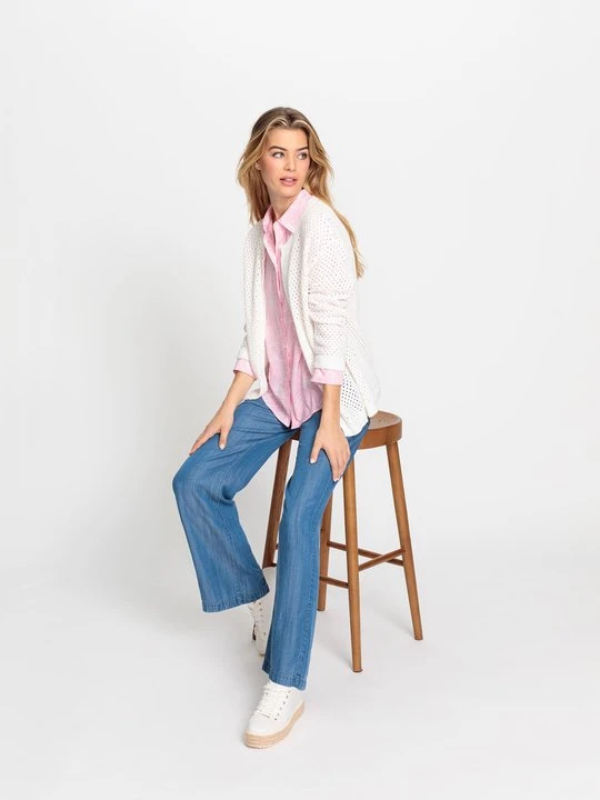 Zdjęcie produktu LENZING TENCEL™ Niebieskie spodnie damskie Anna Wide - Back in Bloom Olsen