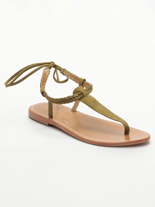 Zdjęcie produktu Les BAGATELLES Skórzane sandały "Smith" w kolorze khaki rozmiar: 40