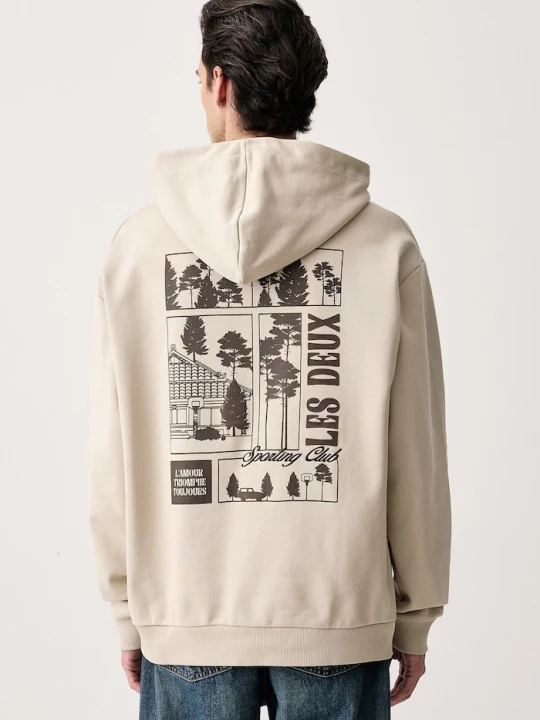 Zdjęcie produktu Les Deux bluza z kapturem męska bawełniana beżowy