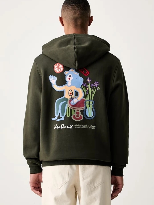 Zdjęcie produktu Les Deux bluza z kapturem męska bawełniana zielony