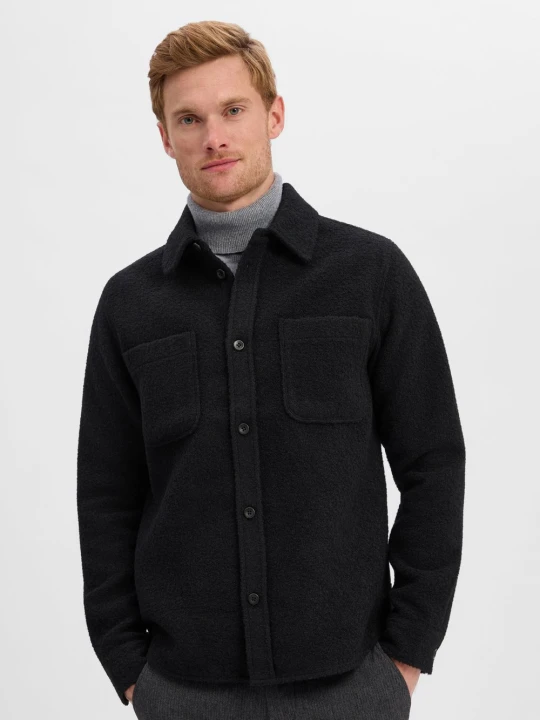 Zdjęcie produktu Les Deux koszula typu overshirt z domieszką wełny Mężczyźni czarny