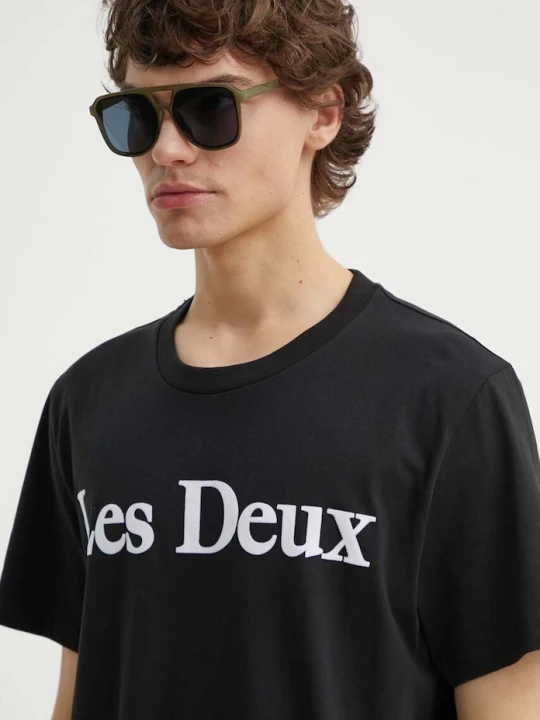 Zdjęcie produktu Les Deux t-shirt bawełniany czarny