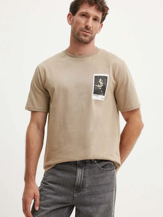 Zdjęcie produktu Les Deux t-shirt bawełniany beżowy