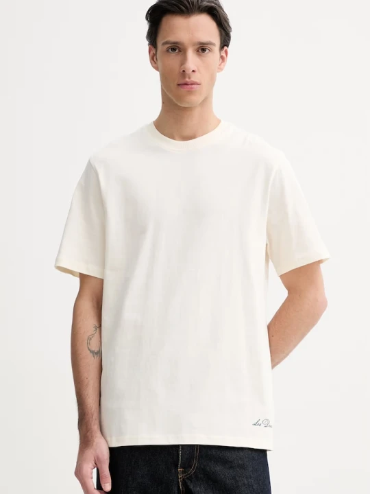 Zdjęcie produktu Les Deux t-shirt bawełniany Ben beżowy