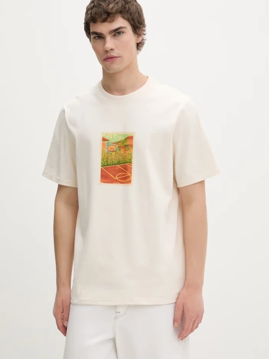 Zdjęcie produktu Les Deux T-shirt męski bawełniany beżowy