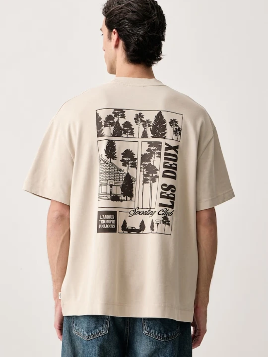 Zdjęcie produktu Les Deux T-shirt męski bawełniany beżowy