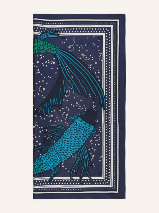 Zdjęcie produktu Lescarf Szalik Jedwabny blau