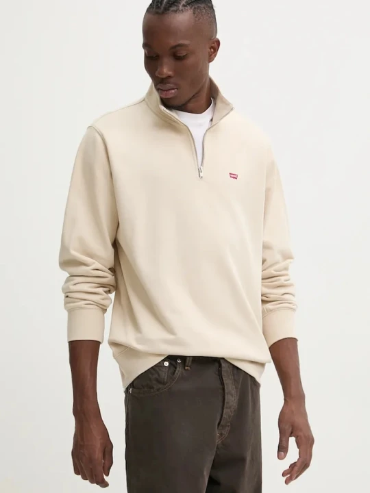 Zdjęcie produktu Levi's bluza męska bawełniana ORIGINAL HM 1 / 4 ZIP beżowy