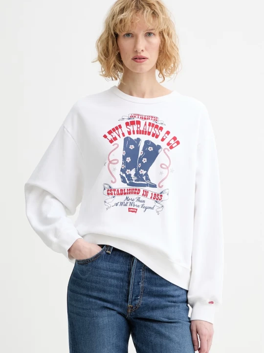 Zdjęcie produktu Levi's bluza bawełniana GRAPHIC HERITAGE CREW biały