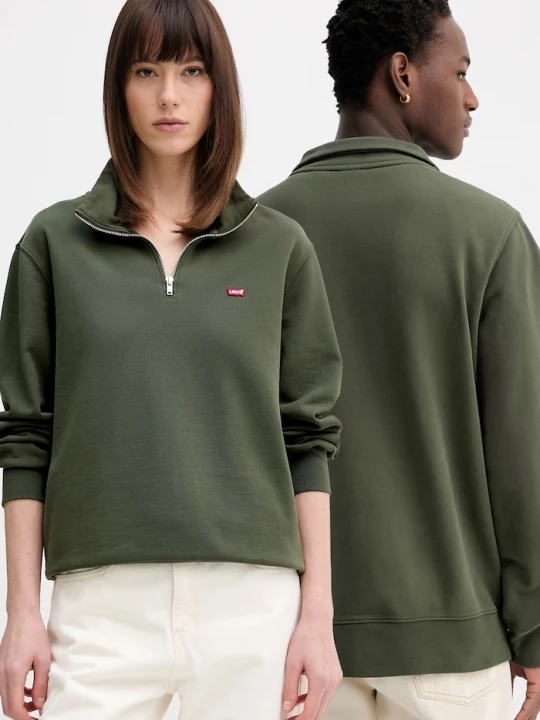 Zdjęcie produktu Levi's bluza bawełniana LSE_ORIGINAL HM 1/4 ZIP zielony