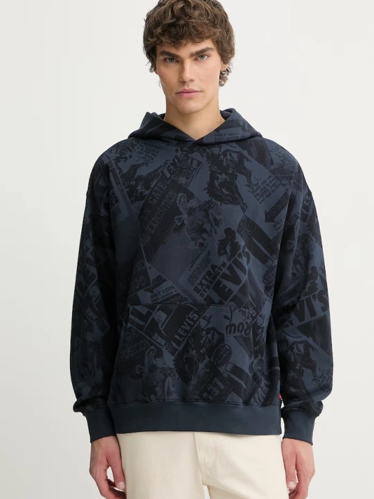 Zdjęcie produktu Levi's bluza bawełniana SUNSET GRAPHIC HOODIE granatowy