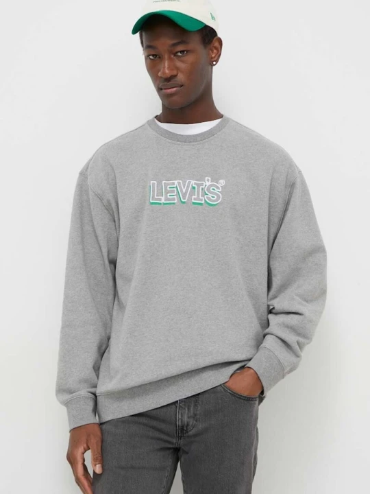 Zdjęcie produktu Levi's bluza męska z bawełną RELAXD GRAPHIC CREW szary
