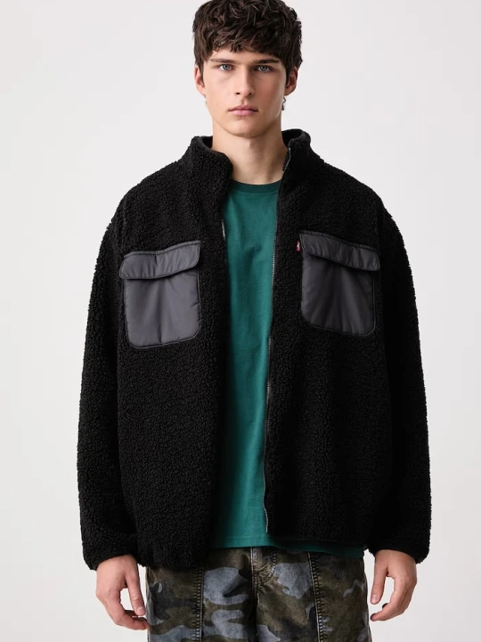Zdjęcie produktu Levi's bluza rozpinana męska polarowa CAMPO SHERPA czarny