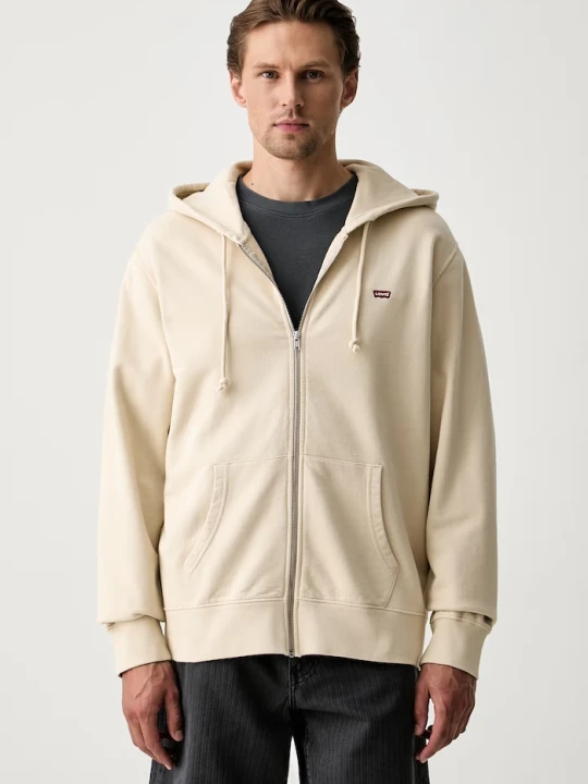 Zdjęcie produktu Levi's bluza rozpinana z kapturem męska bawełniana THE ORIGINAL HM ZIP UP beżowy